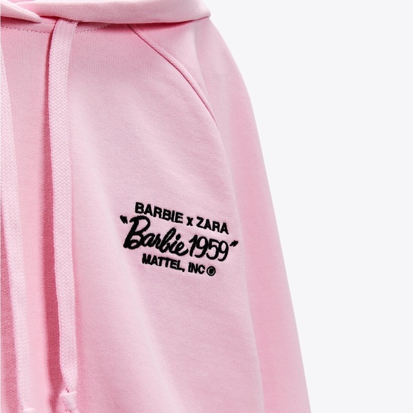BARBIE X ZARA SET *RARE* size small medium pink LIMITED EDITON jogger hoodie - Picture 5 of 8